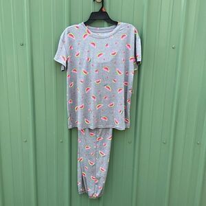 Women's Short Sleeve T-Shirt and Jogger Pants Lounge PJ Sleep 2-Piece Set Size M